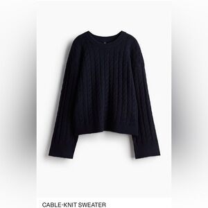 H&M Navy Cable Knit Women's Sweater Large